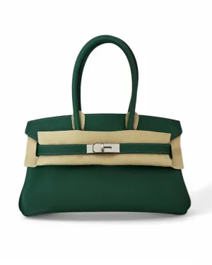 Pre-owned Hermès Birkin Shoulder Light 29cm - Vert Moyen Evercolor with Palladium Hardware
