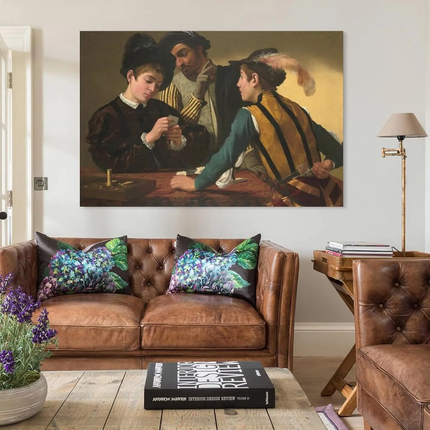 Printed Poster with Famous Painting by Caravaggio Cardsharps Picture Print Wall Art Poster Painting Canvas Posters Artworks Gift Idea Room Aesthetic 12x18inch(30x45cm)