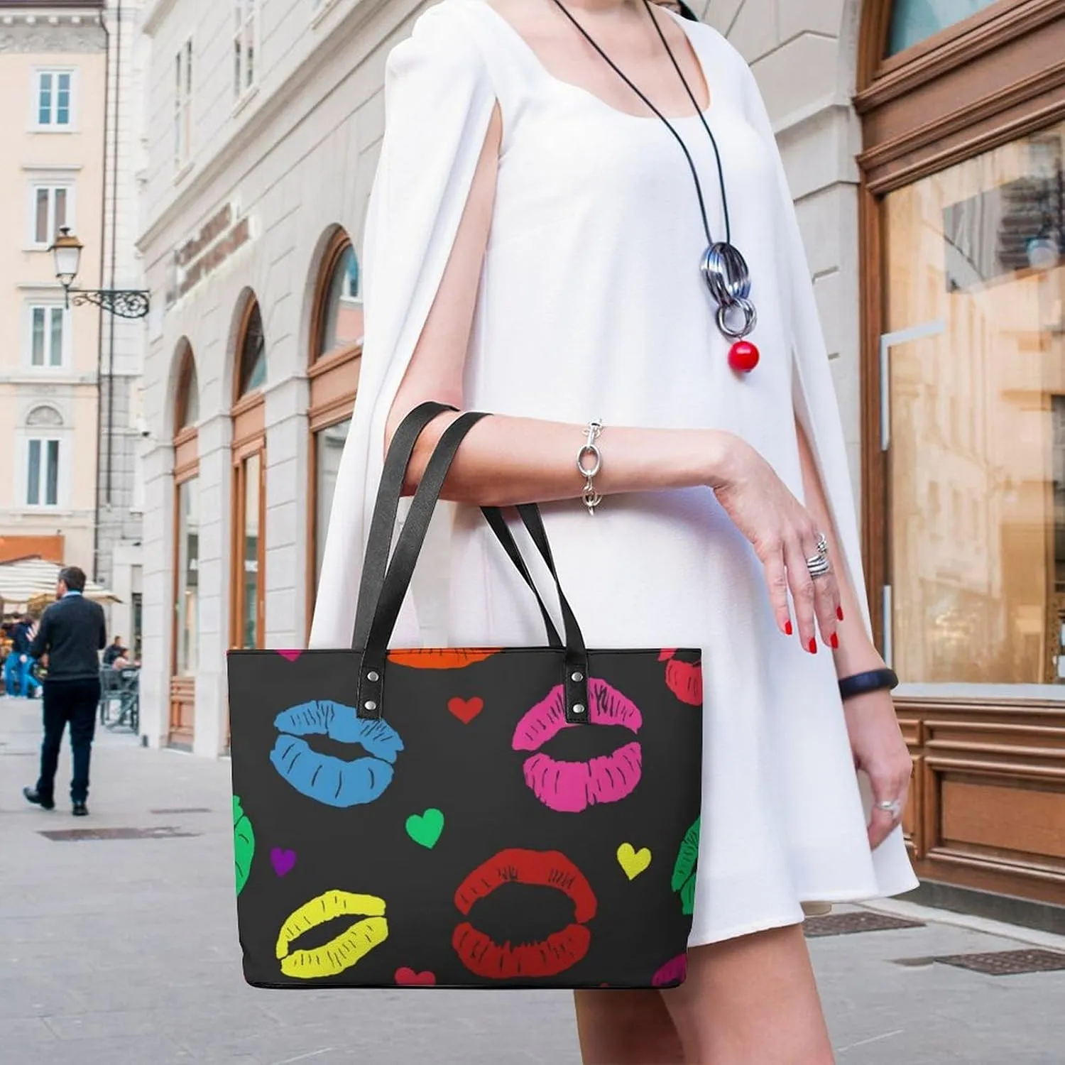 PU Leather Shoulder Bag for Women Casual Tote Handbag Large Shoulder Bag Work Fashion Women Purse Shopping Bag