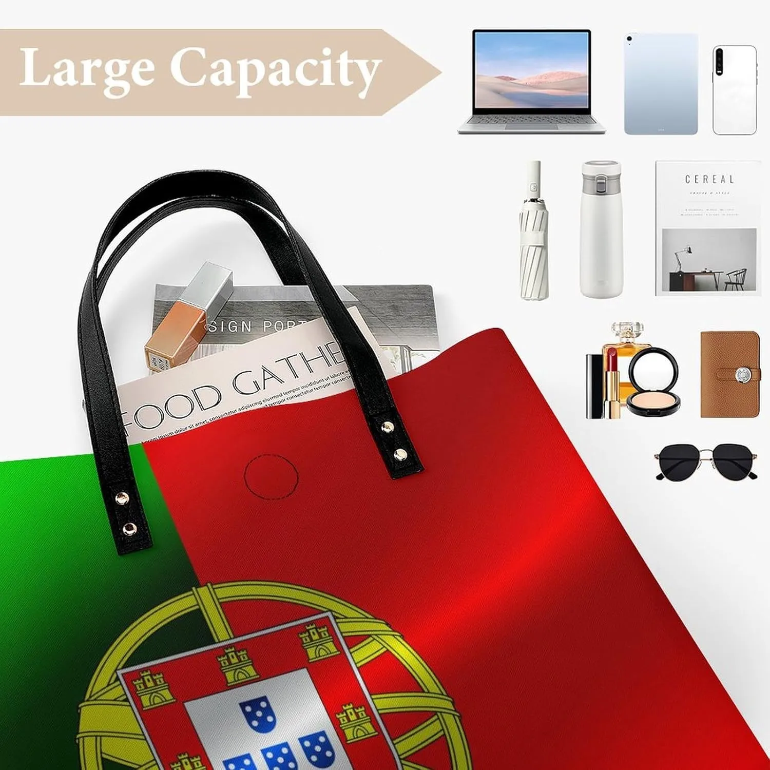 Pu Leather Tote Women Weekender Bag Shopping Handbag Travel Purse