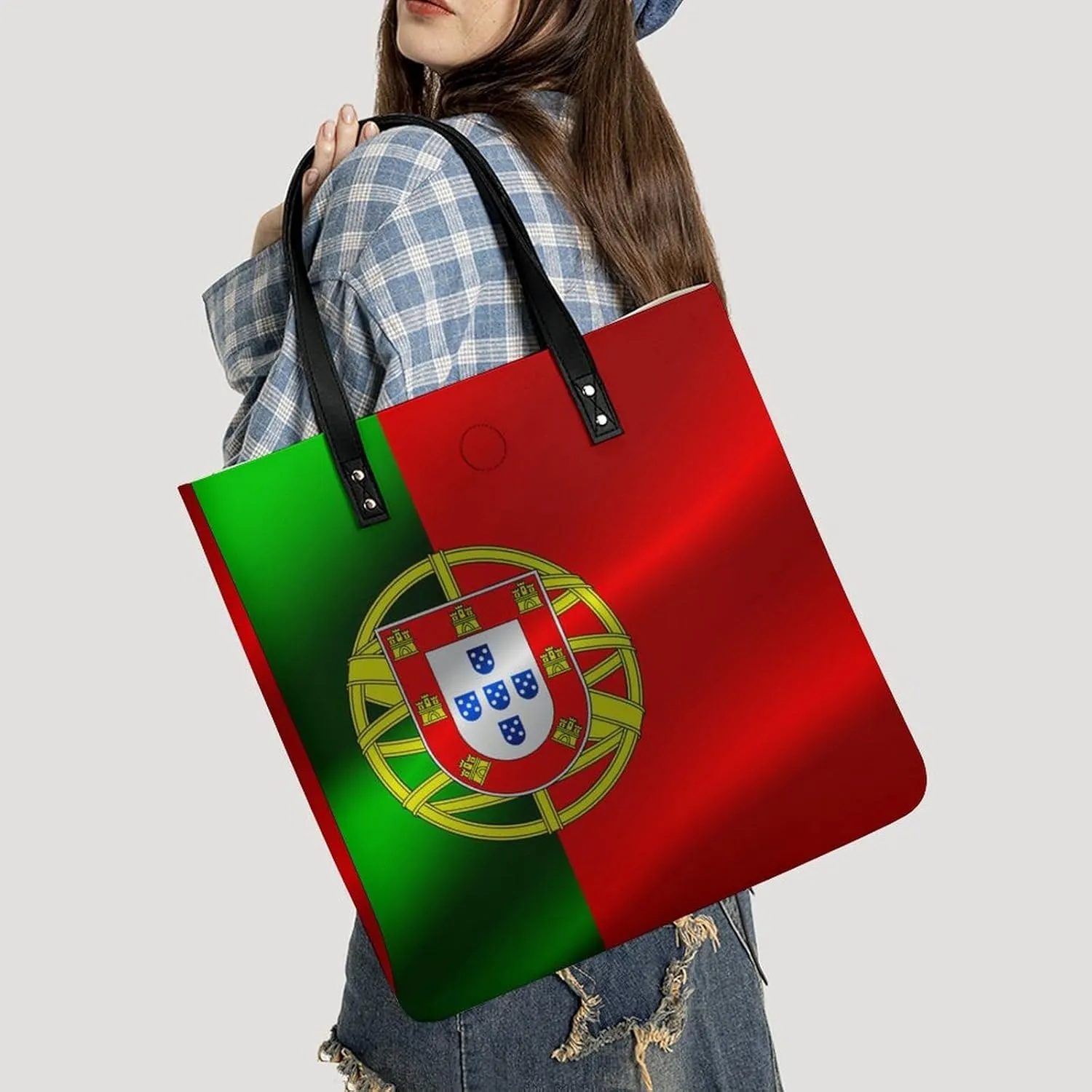 Pu Leather Tote Women Weekender Bag Shopping Handbag Travel Purse