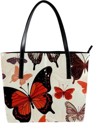 Purses for Women,Tote Bag Aesthetic,Women's Tote Handbags,Butterfly Illustration Abstract Modern