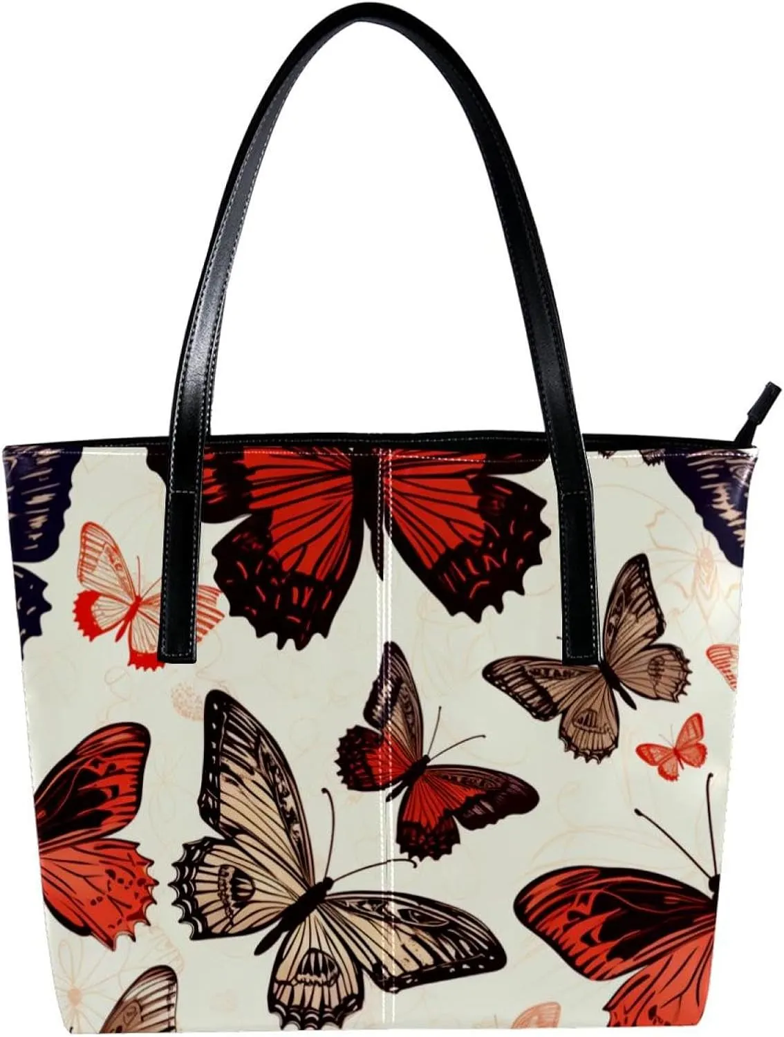 Purses for Women,Tote Bag Aesthetic,Women's Tote Handbags,Butterfly Illustration Abstract Modern