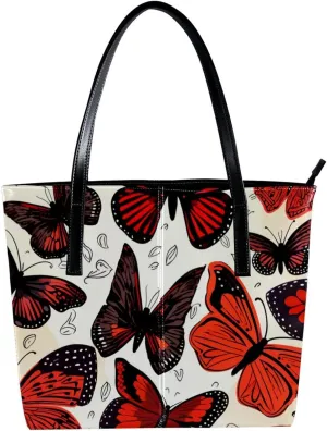 Purses for Women,Tote Bag Aesthetic,Women's Tote Handbags,Butterfly Illustration Abstract Modern