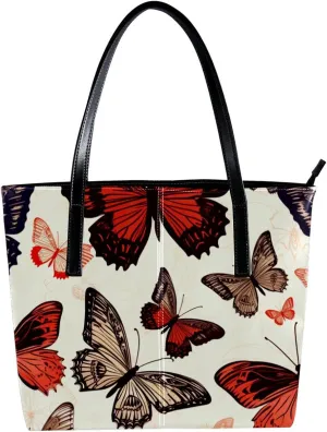 Purses for Women,Tote Bag Aesthetic,Women's Tote Handbags,Butterfly Illustration Abstract Modern