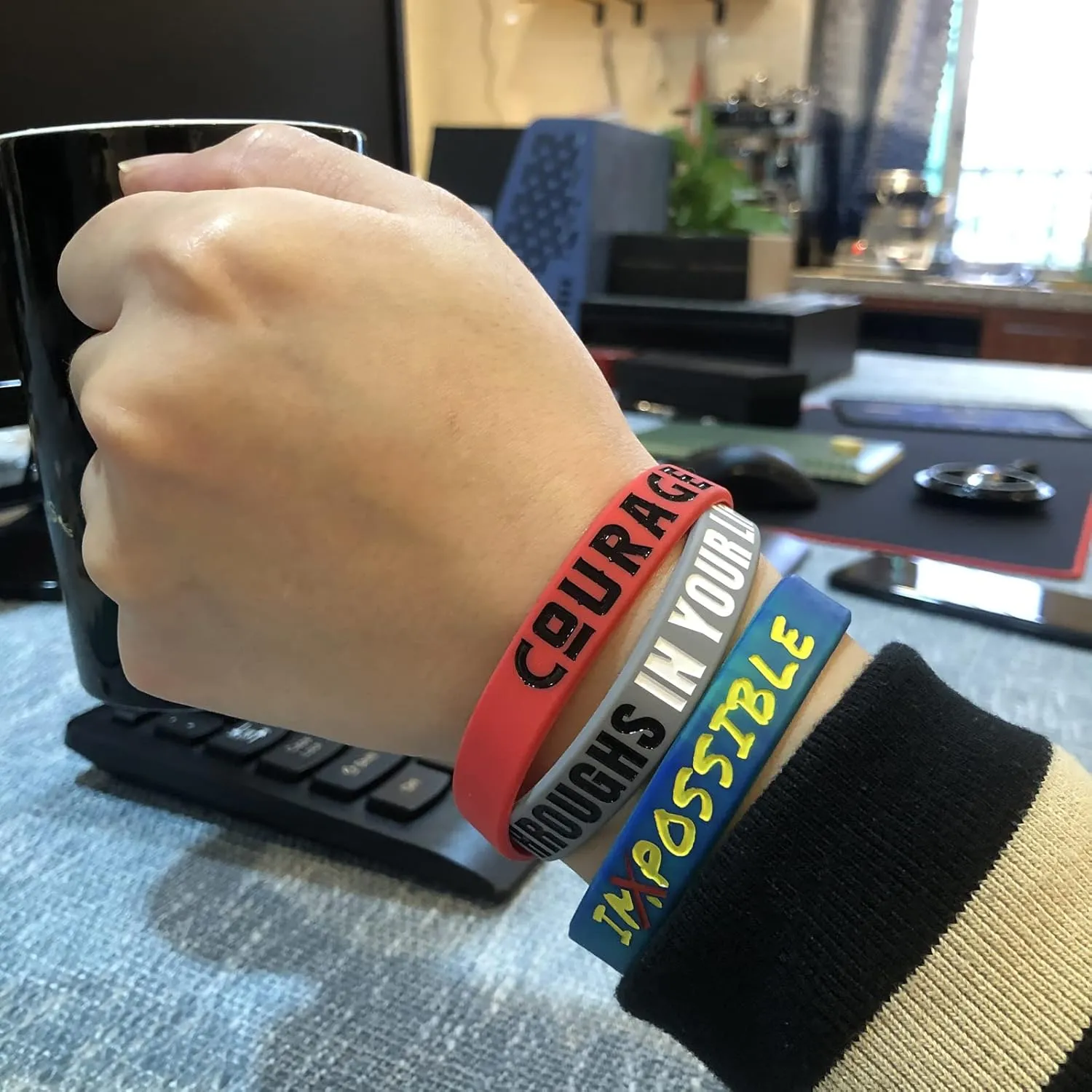 QEERBSIN 50 PCS Personalized Custom Rubber Silicone Bracelets - Customizable Classic Wristbands for Events, Support, Wedding, Awareness, Motivation