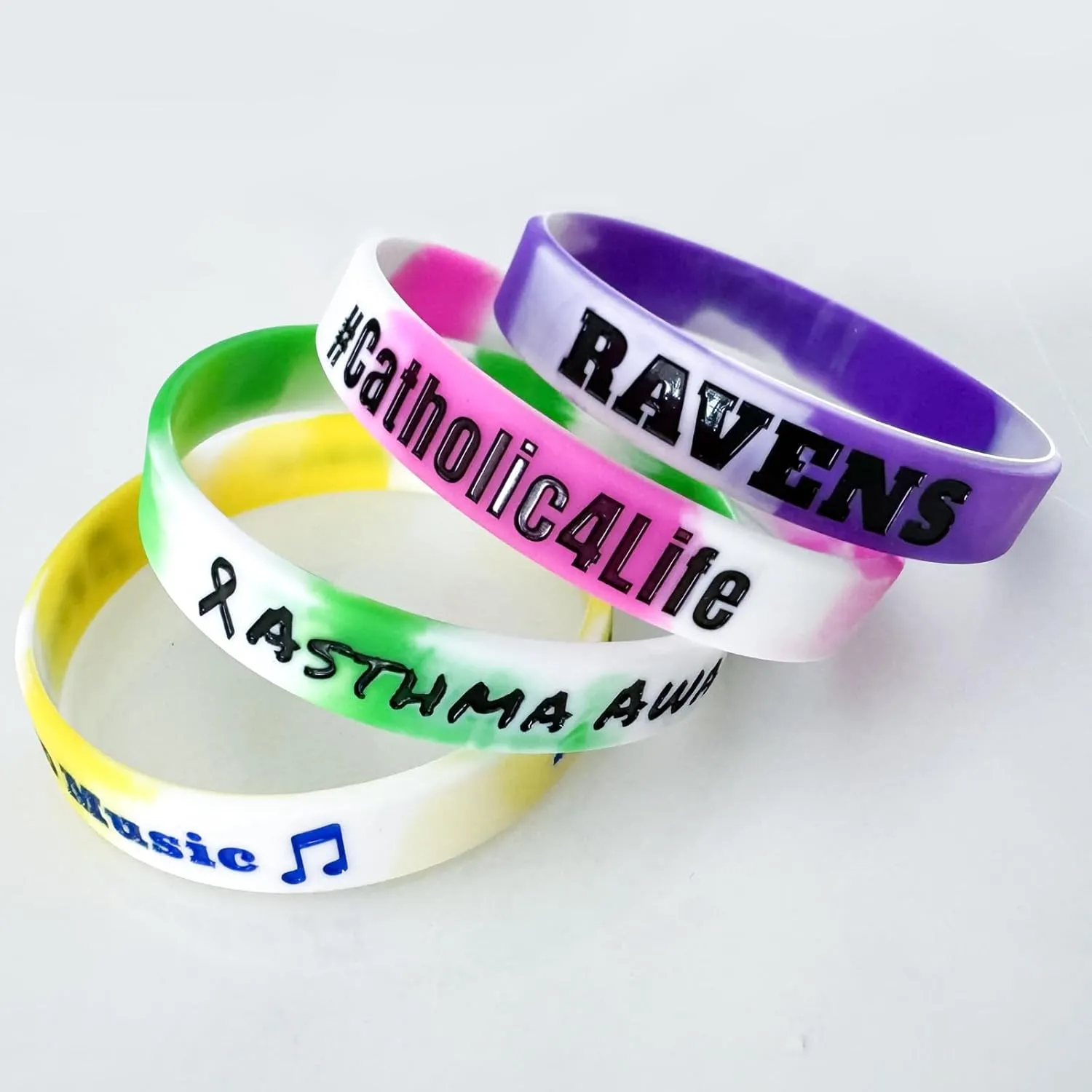 QEERBSIN 50 PCS Personalized Custom Rubber Silicone Bracelets - Customizable Classic Wristbands for Events, Support, Wedding, Awareness, Motivation