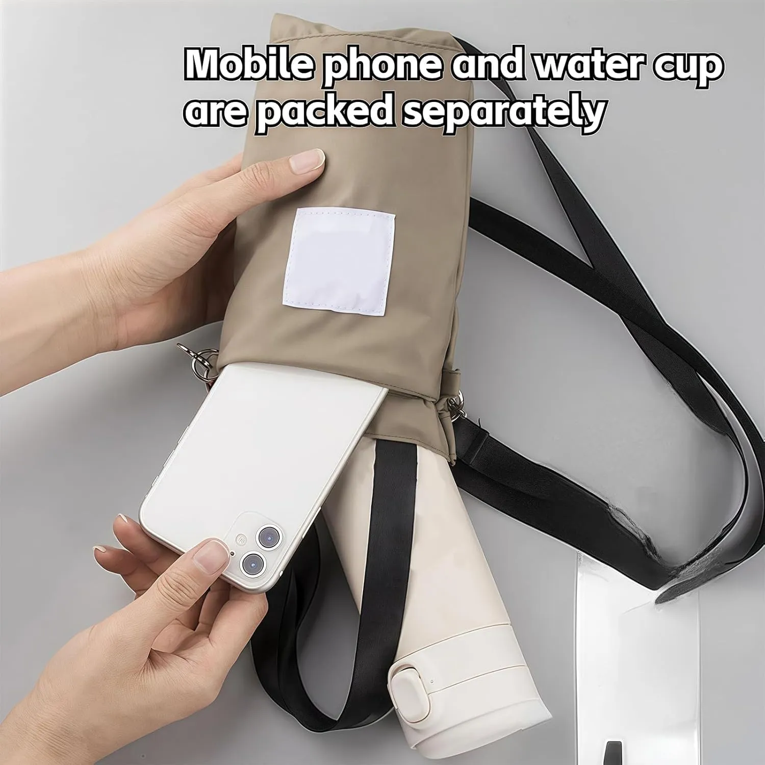 Qudai Water Bottle Pouch with Strap,Outdoor Multifunctional Bag, Qudai Bottle Bags, Large Size Crossbody Portable Hand-Held Water Cup Buggy Bag