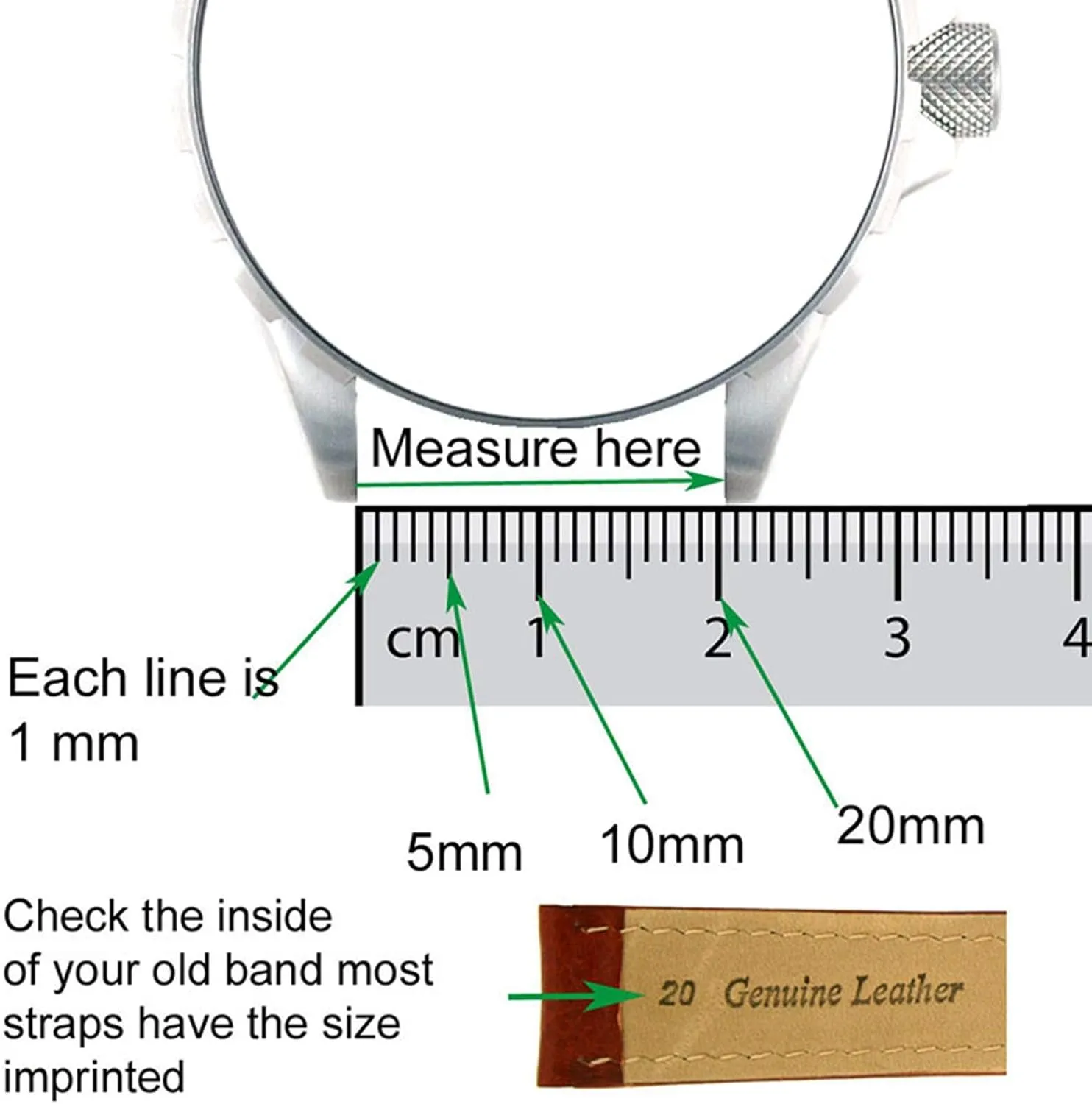 Quick Release Watch Strap Watch Band, 18mm/22mm/23mm/24mm Bamboo Pattern Genuine Leather Watchband Men Quick Release Buckle Curved Watchband End Watch Strap