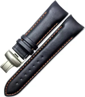 Quick Release Watch Strap Watch Band, 18mm/22mm/23mm/24mm Bamboo Pattern Genuine Leather Watchband Men Quick Release Buckle Curved Watchband End Watch Strap