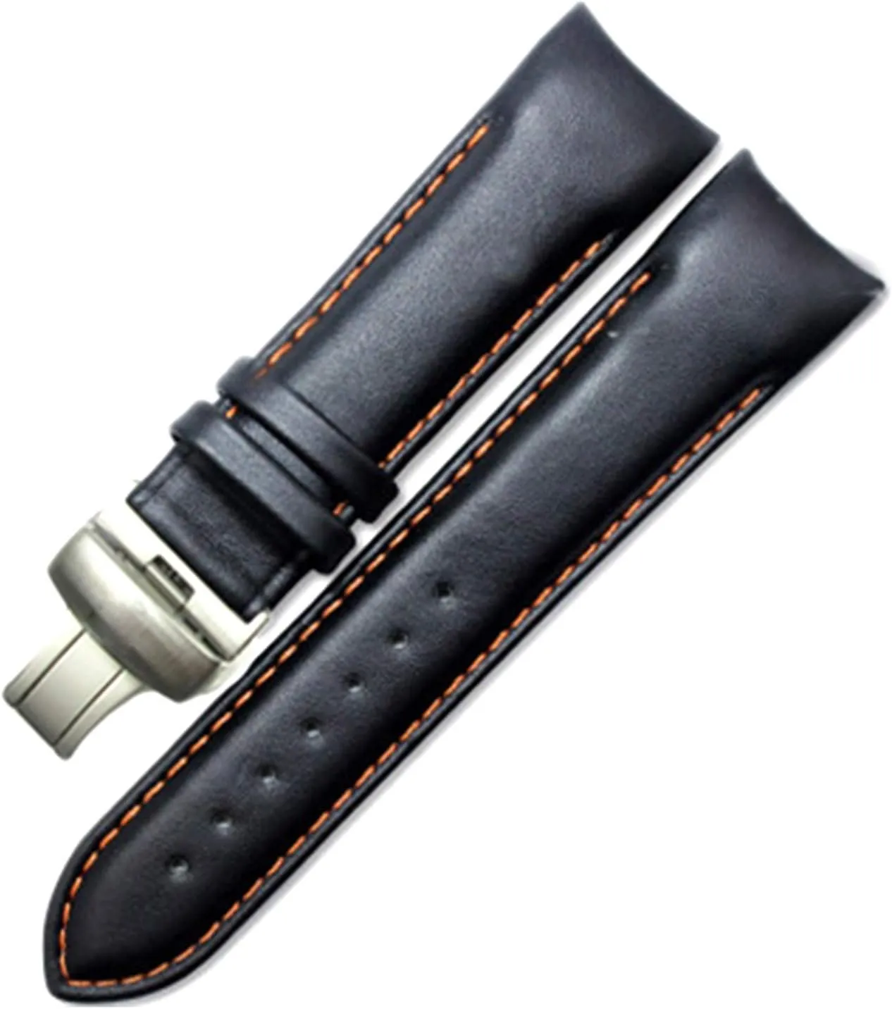 Quick Release Watch Strap Watch Band, 18mm/22mm/23mm/24mm Bamboo Pattern Genuine Leather Watchband Men Quick Release Buckle Curved Watchband End Watch Strap