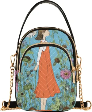 Quilted Crossbody Bag Small Shoulder Purse Women's Handbags Phone Purse with Chain