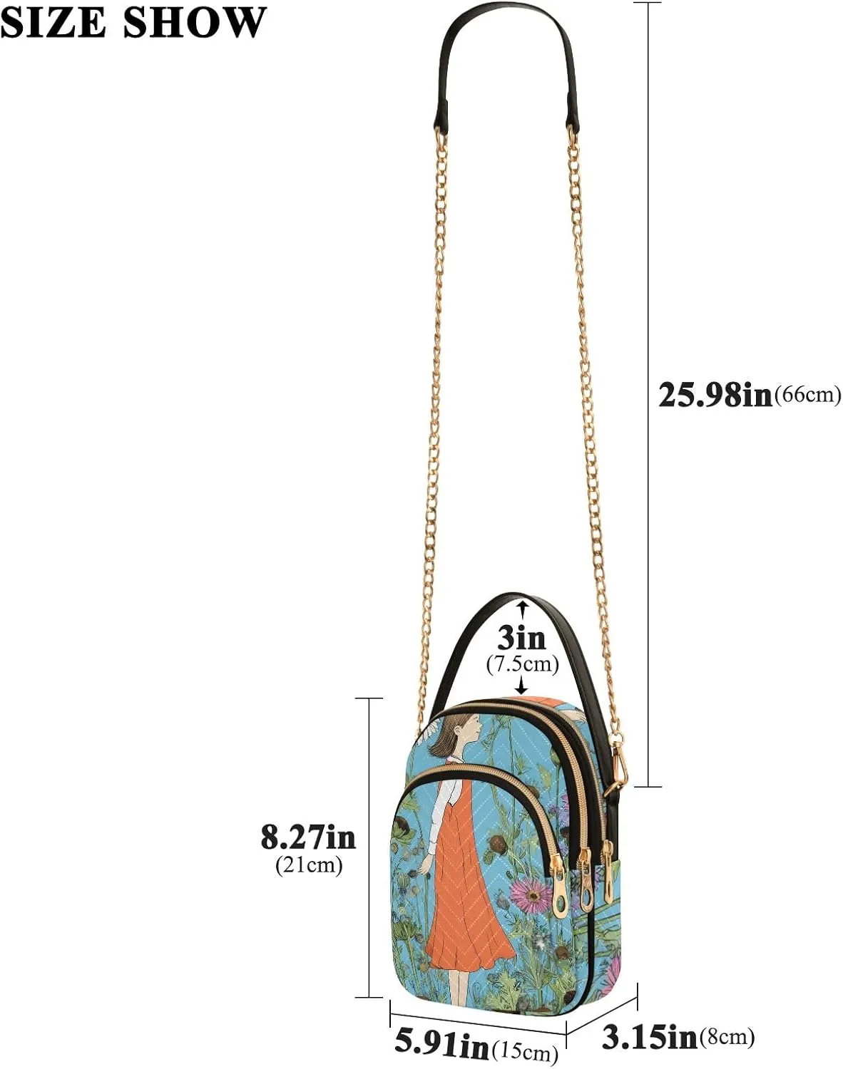 Quilted Crossbody Bag Small Shoulder Purse Women's Handbags Phone Purse with Chain