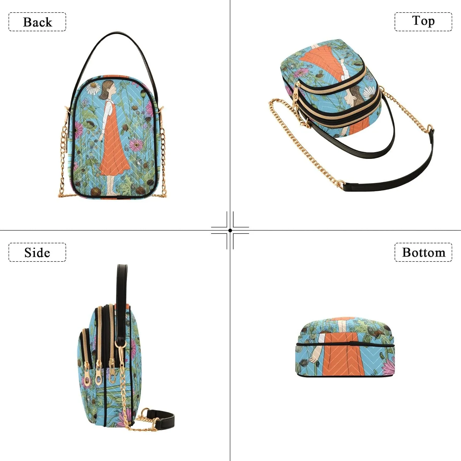 Quilted Crossbody Bag Small Shoulder Purse Women's Handbags Phone Purse with Chain