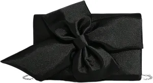 QWINEE Women's Elegant Bow Knot Clutch Purse Flap Magnet Small Handbag with Chain Strap