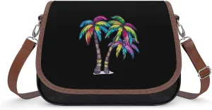 Rainbow Palm Crossbody Bags for Women Trendy Shoulder Satchel Purses Messenger Bag