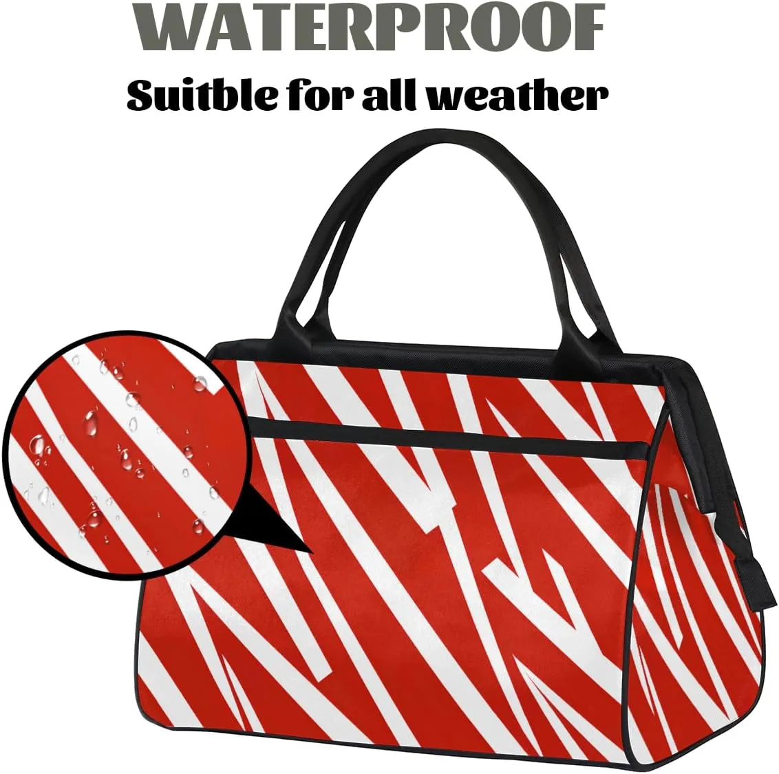 Red Abstract Diagonal Stripe Weekender Overnight Bag for Women Waterproof Carry On Travel Duffle Bags with Pocket Lightweight Sports Gym Tote Bag Large Luggage Workout Personal Item Hospital Bags