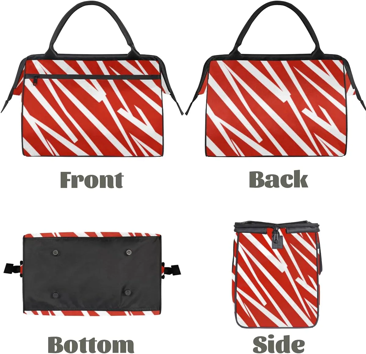 Red Abstract Diagonal Stripe Weekender Overnight Bag for Women Waterproof Carry On Travel Duffle Bags with Pocket Lightweight Sports Gym Tote Bag Large Luggage Workout Personal Item Hospital Bags
