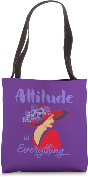 Red Hat Attitude is Everything Elegant Style Gift | Purple Tote Bag