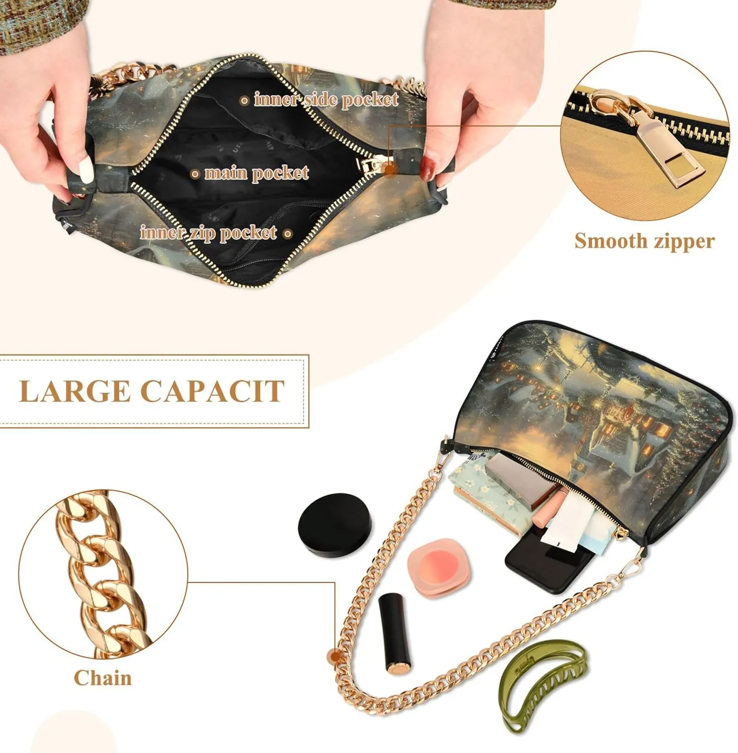 Regatta Painting Claude Monet Womens Purse Hobo Party Clutch Womens Trendy Handbags Chain over Shoulder Purse