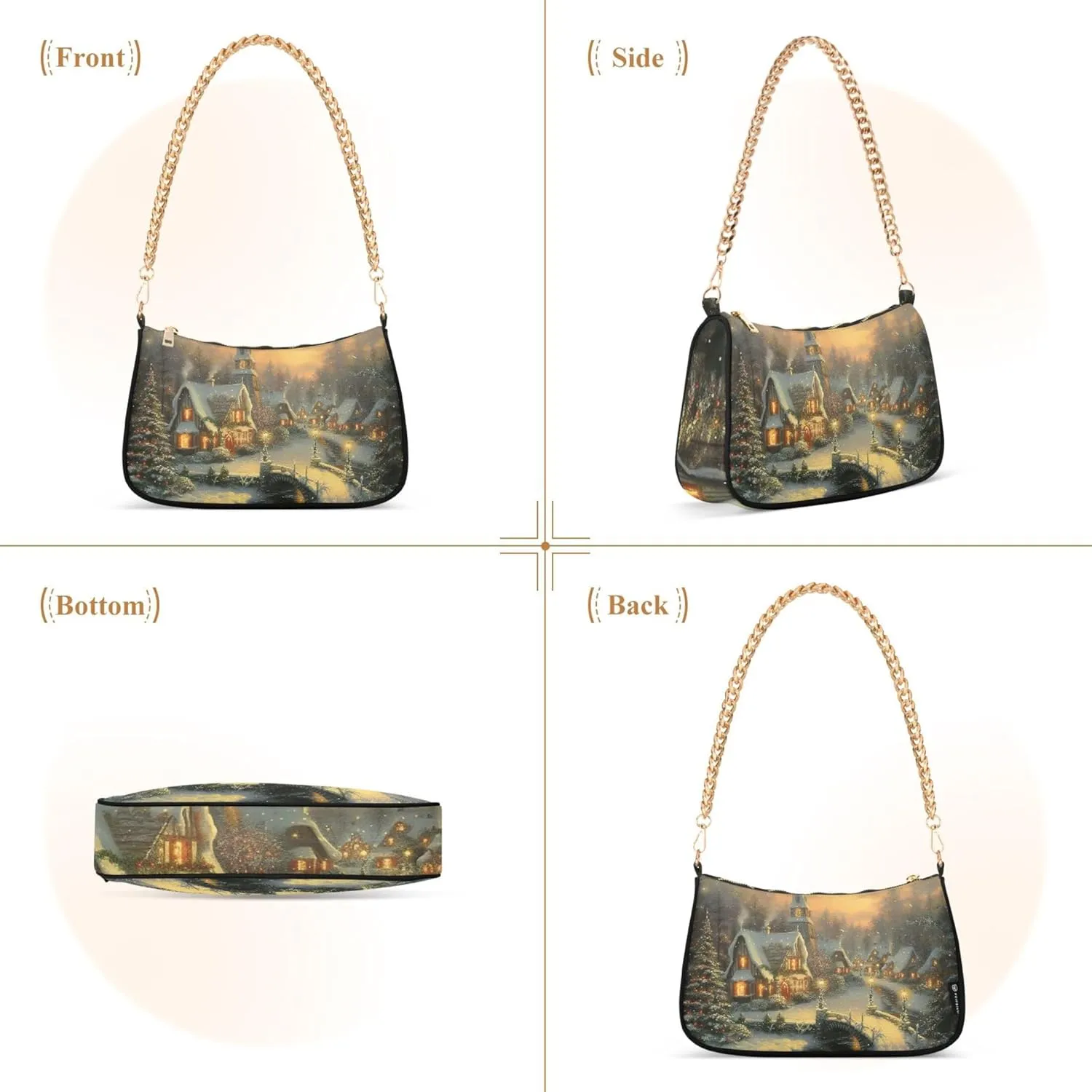 Regatta Painting Claude Monet Womens Purse Hobo Party Clutch Womens Trendy Handbags Chain over Shoulder Purse