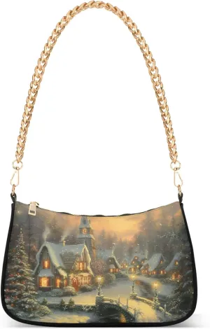 Regatta Painting Claude Monet Womens Purse Hobo Party Clutch Womens Trendy Handbags Chain over Shoulder Purse