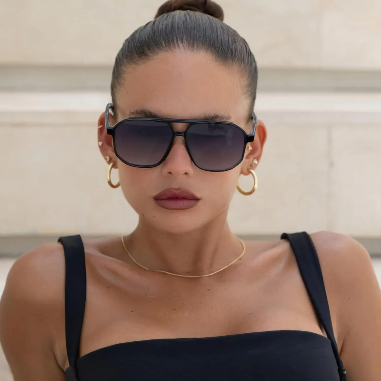 Retro Aviator Sunglasses for Women & Men Lightweight Square Shade UV400 Protection Unisex Sun Glasses Frame