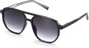 Retro Aviator Sunglasses for Women & Men Lightweight Square Shade UV400 Protection Unisex Sun Glasses Frame