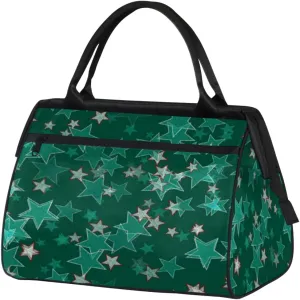 Retro Star Indigo Weekender Bags for Women 25L Small Travel Duffel Bag Teen Girl Overnight Tote Bags Ladies Gym Duffle Carry On Bag