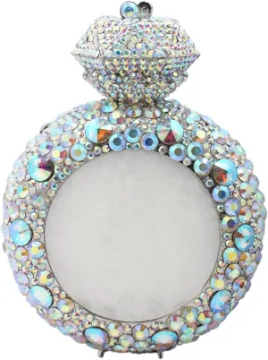 Rhinestone Acrylic Clutch for Women Novelty Vintage Clock Wedding Purse Sparkling Elegant Evening Prom Handbag