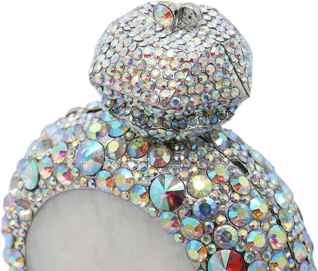 Rhinestone Acrylic Clutch for Women Novelty Vintage Clock Wedding Purse Sparkling Elegant Evening Prom Handbag