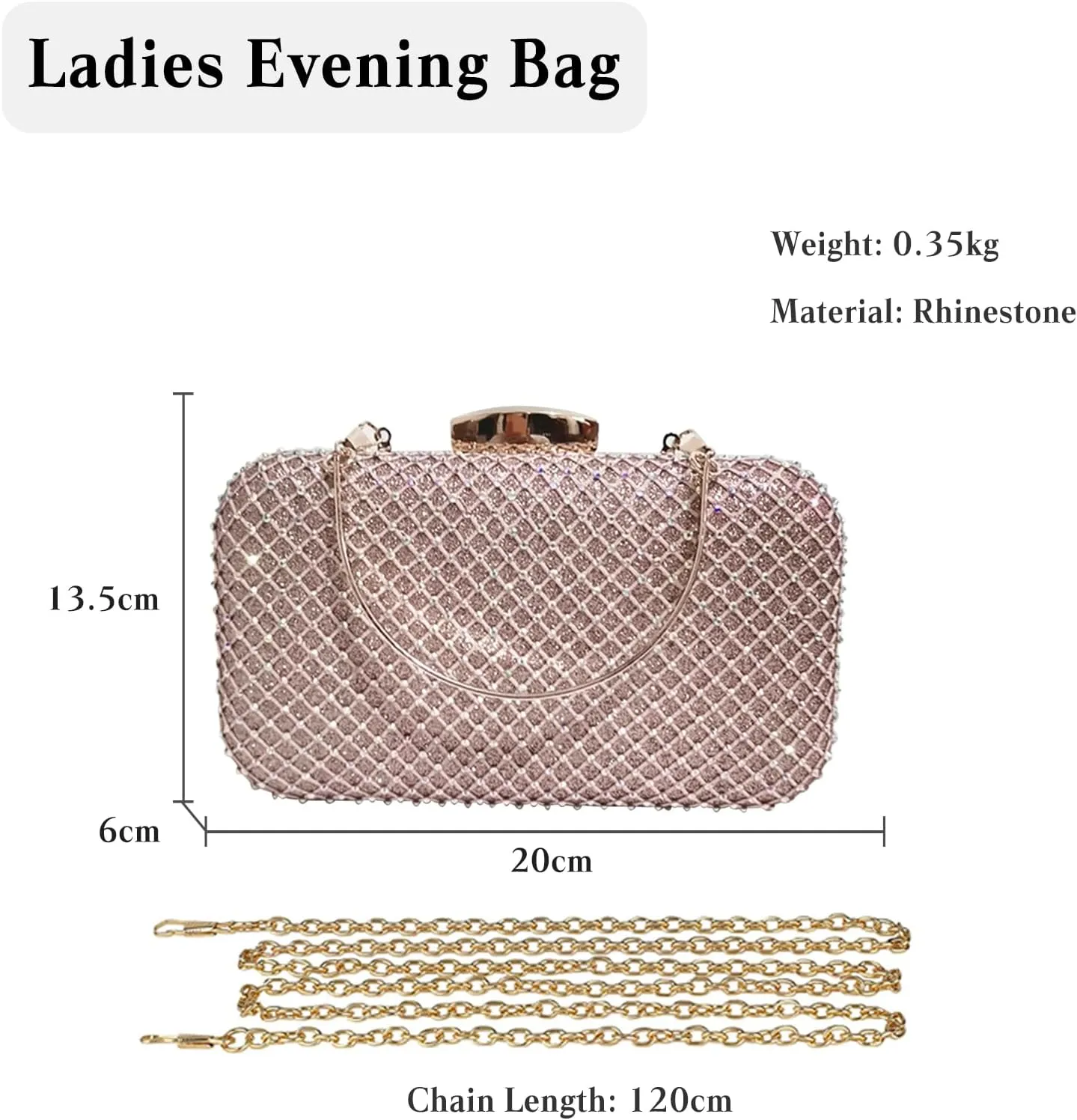 Rhinestone Clutch Bag for Women Sparkling Evening Bag Crystal Handbag Bridal Wedding Purse Elegant Shoulder Bag