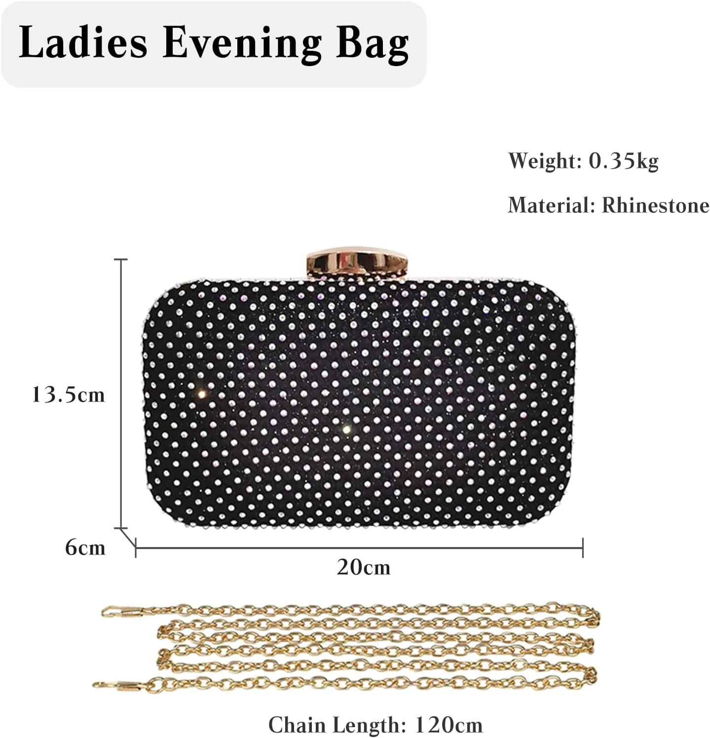 Rhinestone Clutch Bag for Women Sparkling Evening Bag Crystal Handbag Bridal Wedding Purse Elegant Shoulder Bag