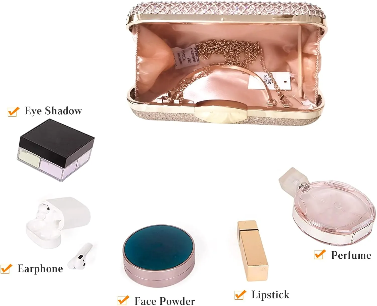 Rhinestone Clutch Bag for Women Sparkling Evening Bag Crystal Handbag Bridal Wedding Purse Elegant Shoulder Bag