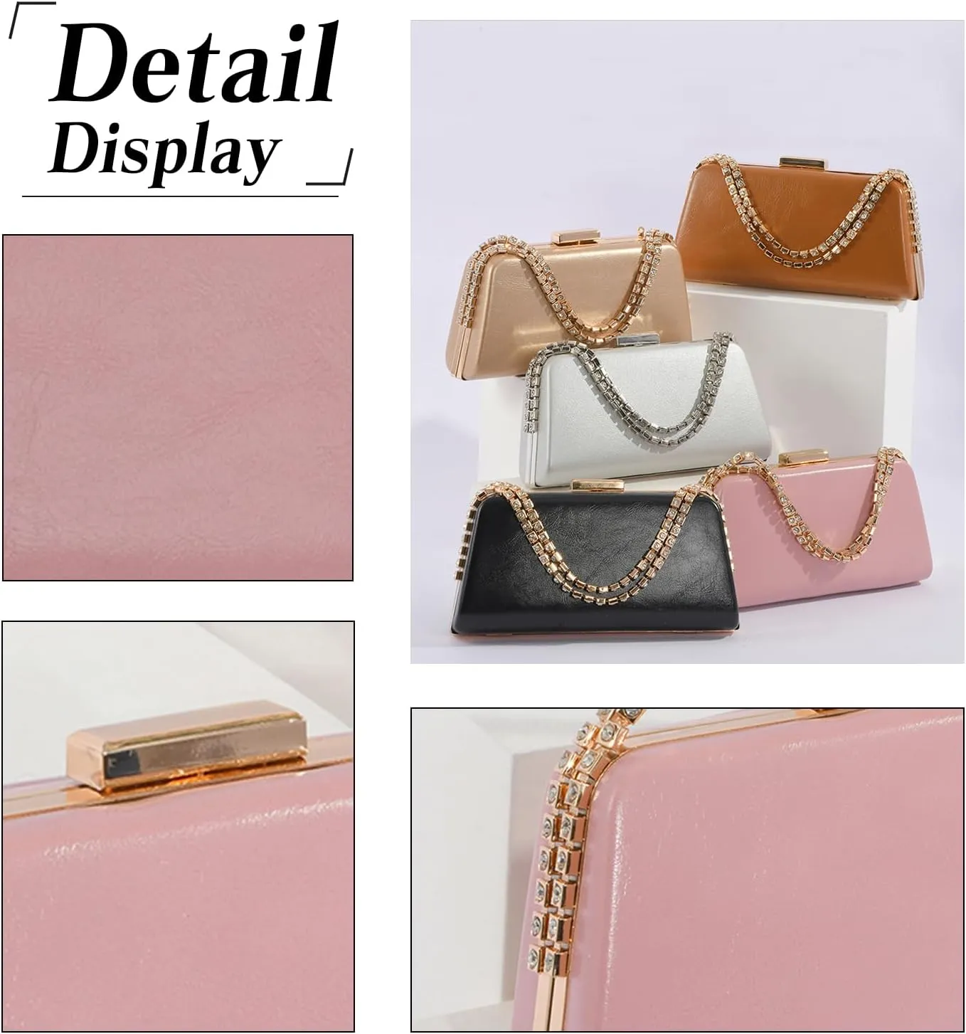 Rhinestone Clutch Bag Sparkly Evening Bag for Women Bridal Wedding Purse Glitter Shoulder Bag Crystal Crossbody Bag