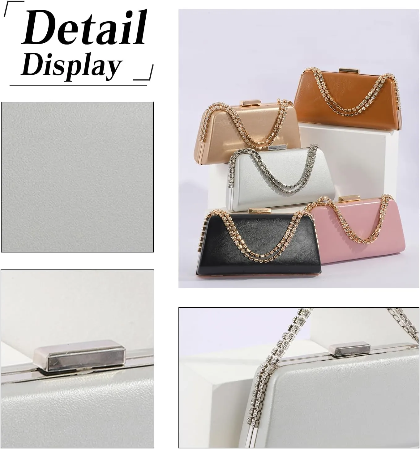 Rhinestone Clutch Bag Sparkly Evening Bag for Women Bridal Wedding Purse Glitter Shoulder Bag Crystal Crossbody Bag