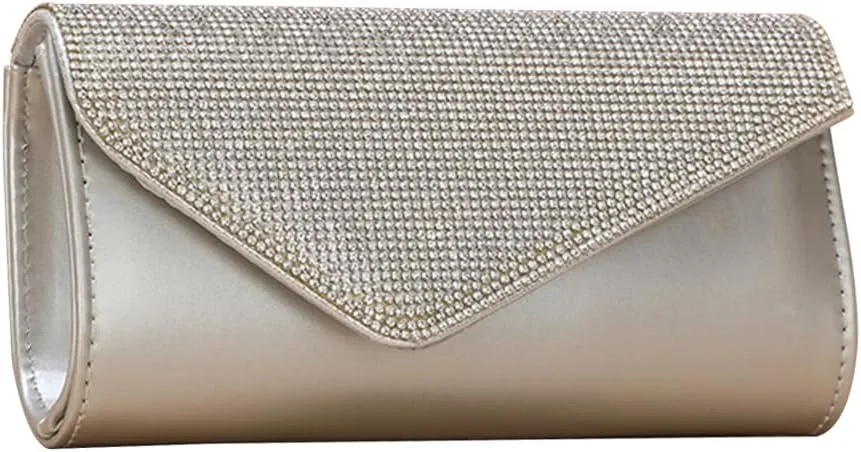Rhinestone Evening Bag for Women Envelope Clutch Bag Crystal Handbag Bridal Wedding Purse Elegant Shoulder Bag