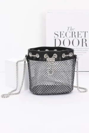 Rhinestone Mesh Tube Bag