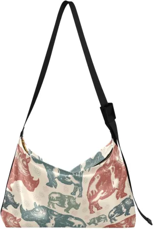 Rhinoceros Vintage Hobo Crossbody Bags for Women Leather Large Shoulder Bag Cross Body Trendy Womens Tote Bags Handbag for Travel Shopping