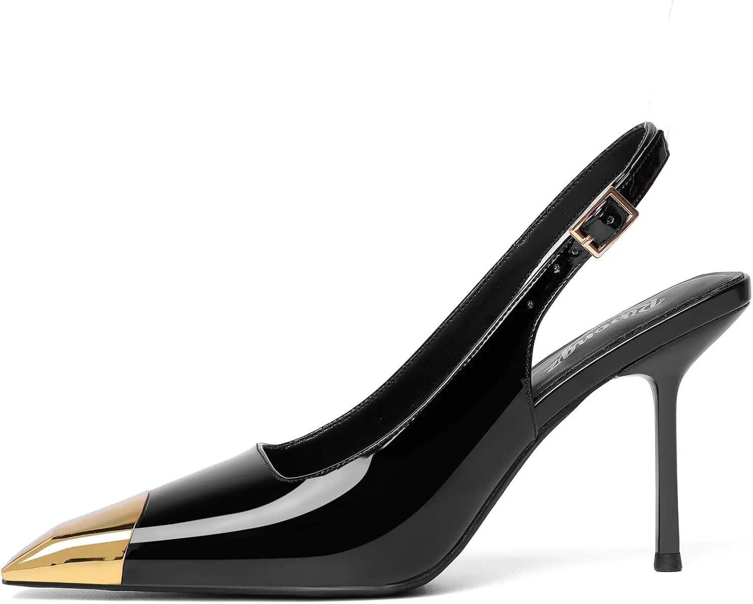 RIBONGZ Sexy Slingback Pumps Elegant Dressy Heels for Women Closed Toe Pointy High Heels Wedding Bride Prom Party Evening Shoes