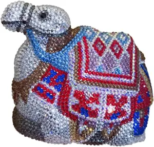 RomanticDesign Women Luxury Camel Rhinestone Evening Clutch Sparkly Crystal Purse Party Prom Banquet Handbag