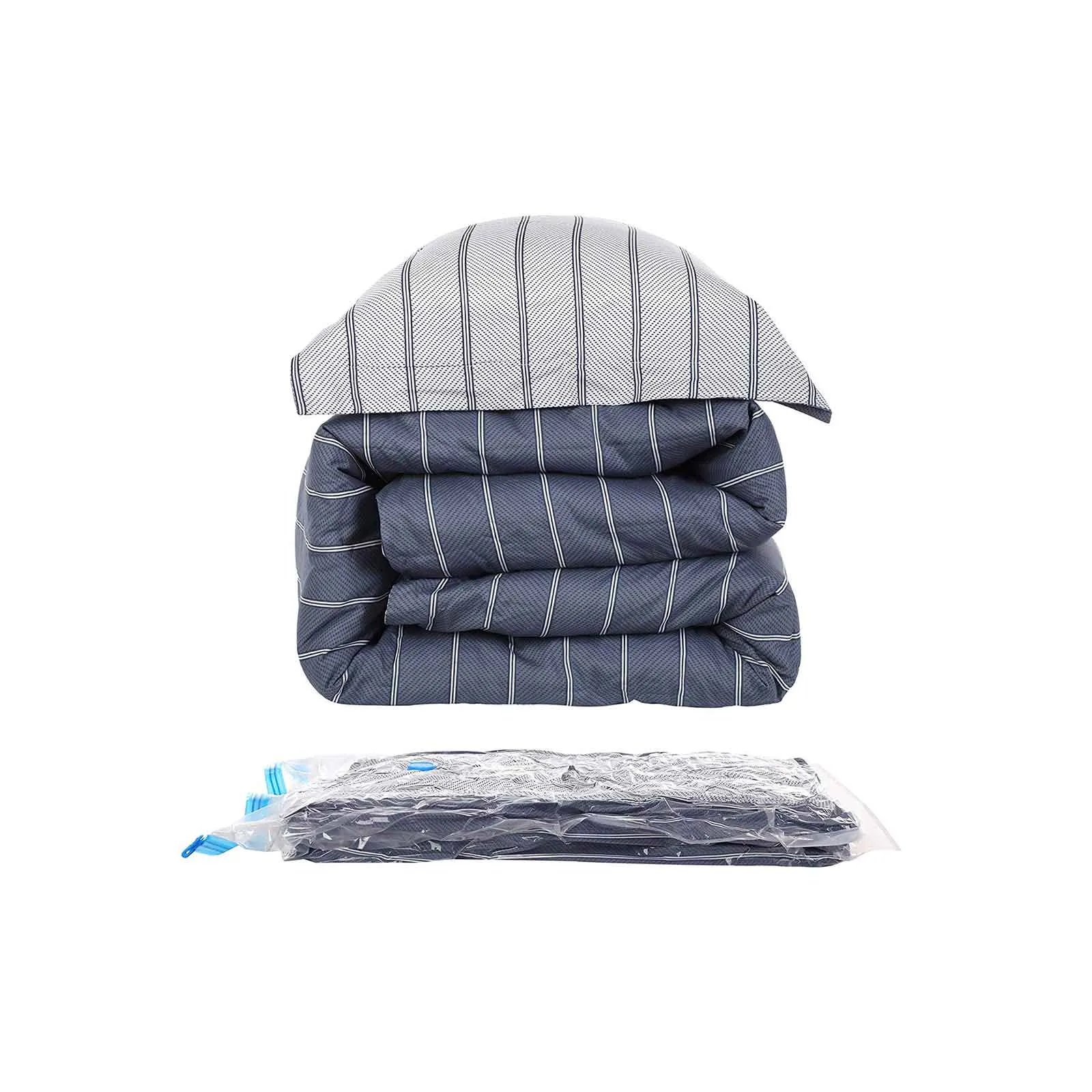 Rootz 10 Piece Set Vacuum Bags - Space Saver Bags - Storage Bags - Transparent - Protects from Dust, Mold, Moisture - Ideal for Travel - PA   PE Material - 128cm x 98cm, 98cm x 68cm, 78cm x 58cm - 38cm x 27.5cm x 10cm - 1.32kg