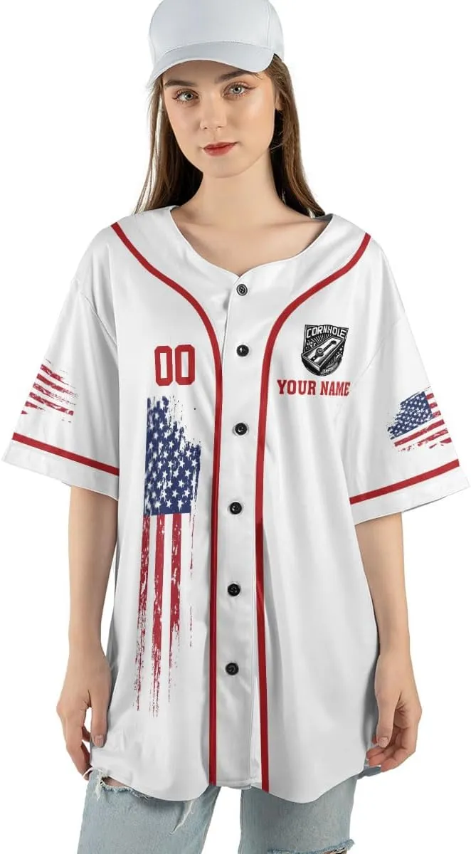 Royal Fight Personalized Cornhole Baseball Jersey Cornhole Toss Like A Boss Baseball Shirts Funny Cornhole Jerseys Men Women