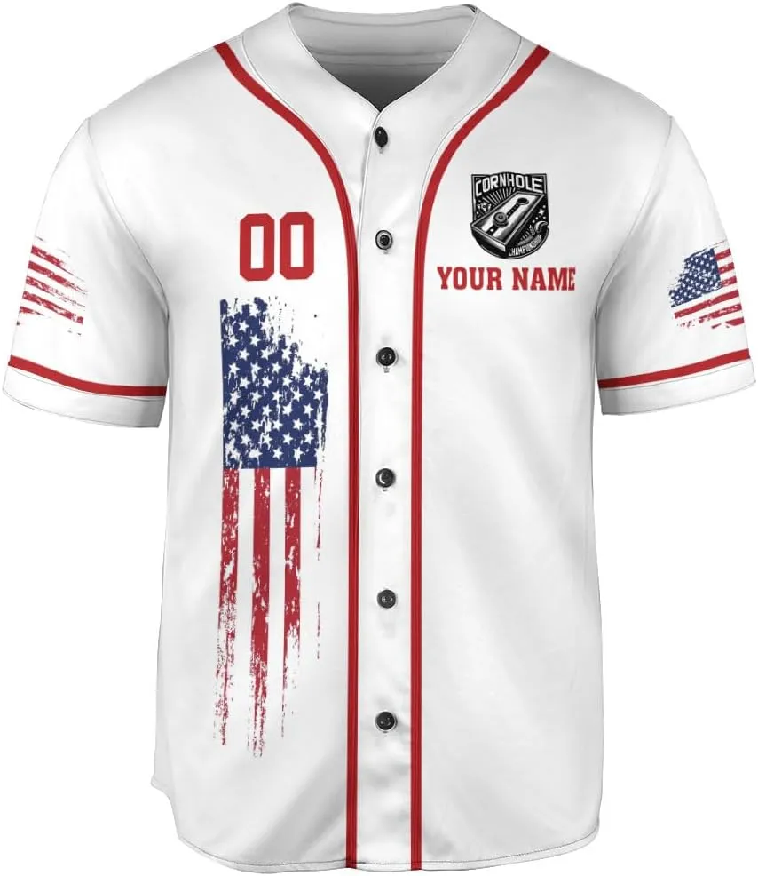 Royal Fight Personalized Cornhole Baseball Jersey Cornhole Toss Like A Boss Baseball Shirts Funny Cornhole Jerseys Men Women