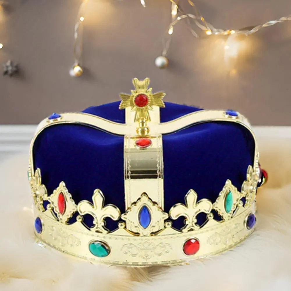 Royal Jeweled King's Crown For Unisex Halloween Costume Prom Cosplay Party Decorations