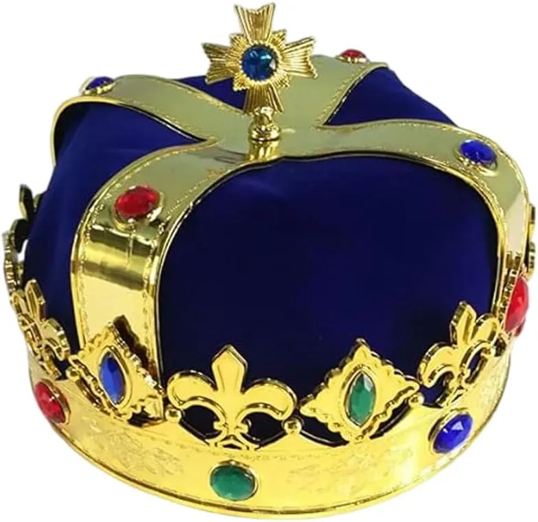 Royal Jeweled King's Crown For Unisex Halloween Costume Prom Cosplay Party Decorations