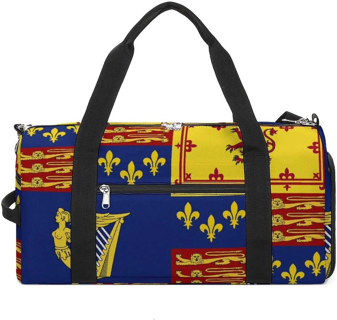 Royal Standard of England (1603-1649) Funny Gym Bag Travel Tote Bag Duffel Bag with Shoe Compartment for Weekender Sports Vacation