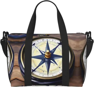 Sail Boat Nautical Compass print Travel Duffle Bag,Weekender Bags,Gym Duffel Bag,Luggage Duffle Overnight for Women Men