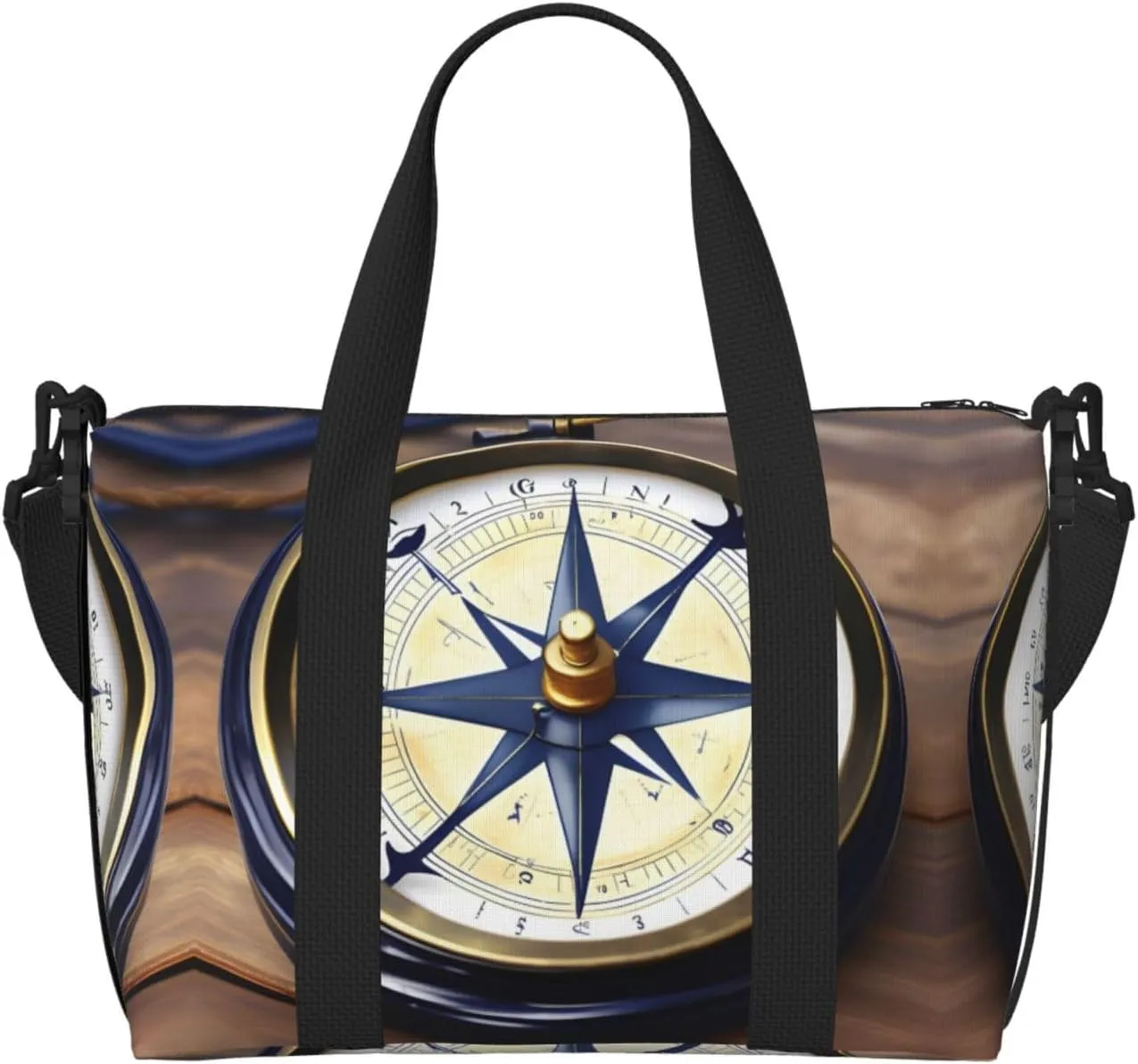 Sail Boat Nautical Compass print Travel Duffle Bag,Weekender Bags,Gym Duffel Bag,Luggage Duffle Overnight for Women Men