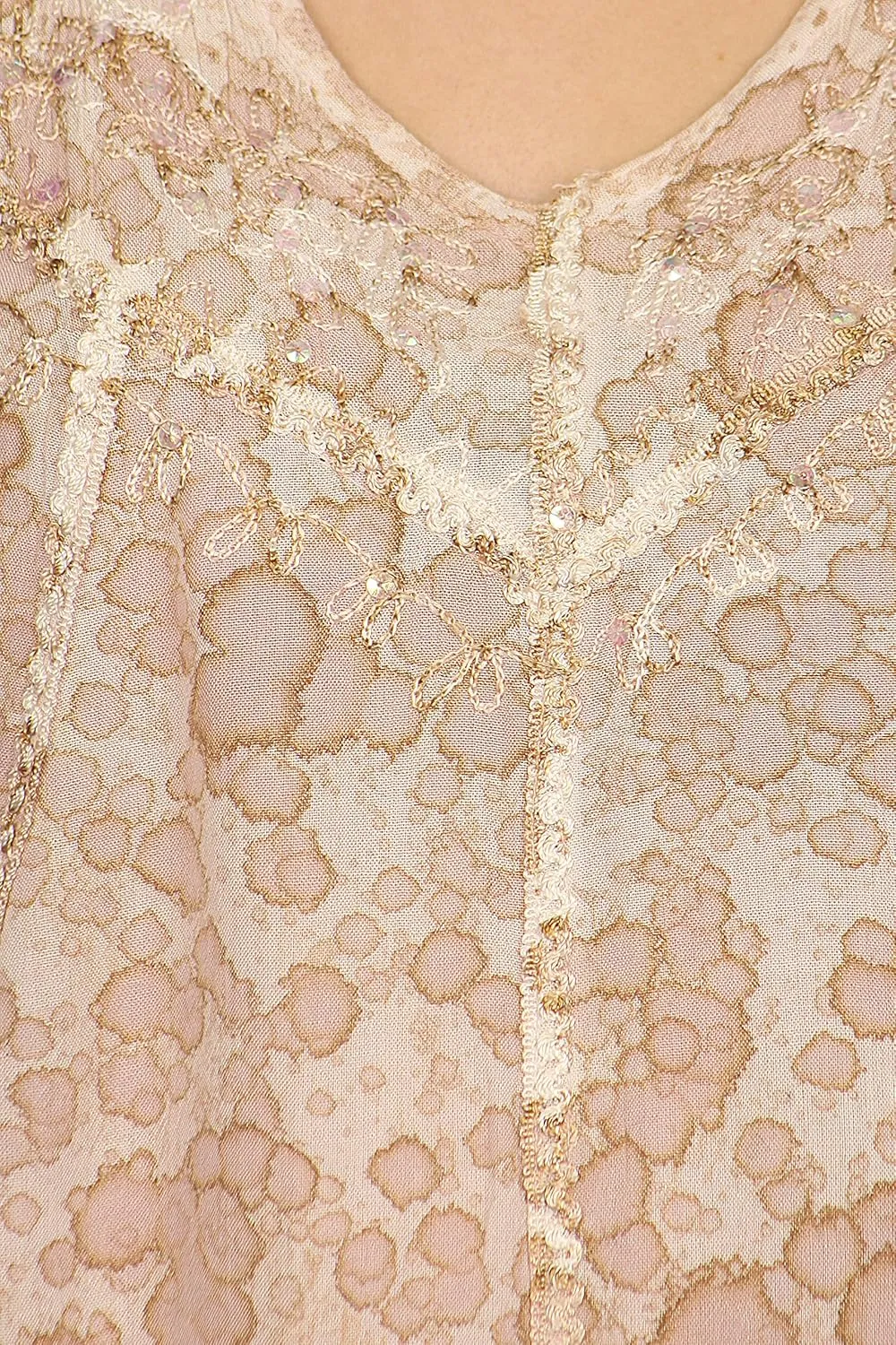 Sakkas Charolette Embroidery and Seqiun Accents Blouse